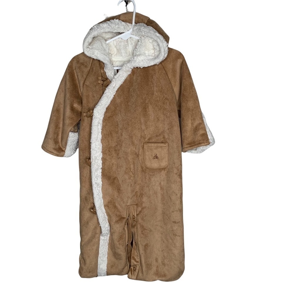 Baby Gap Bear Faux Suede Shearling 1 Piece Infant Snowsuit Bunting Brown 6-12